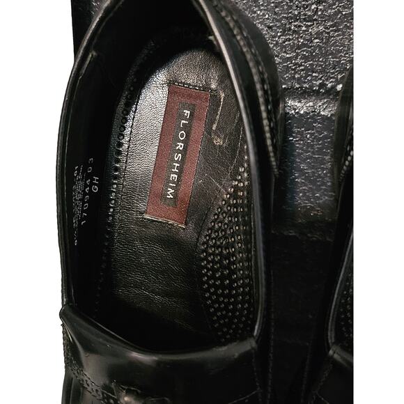 Florsheim Lexington Black Leather Kiltie Loafer Size 9 1/2 - Picture 4 of 9